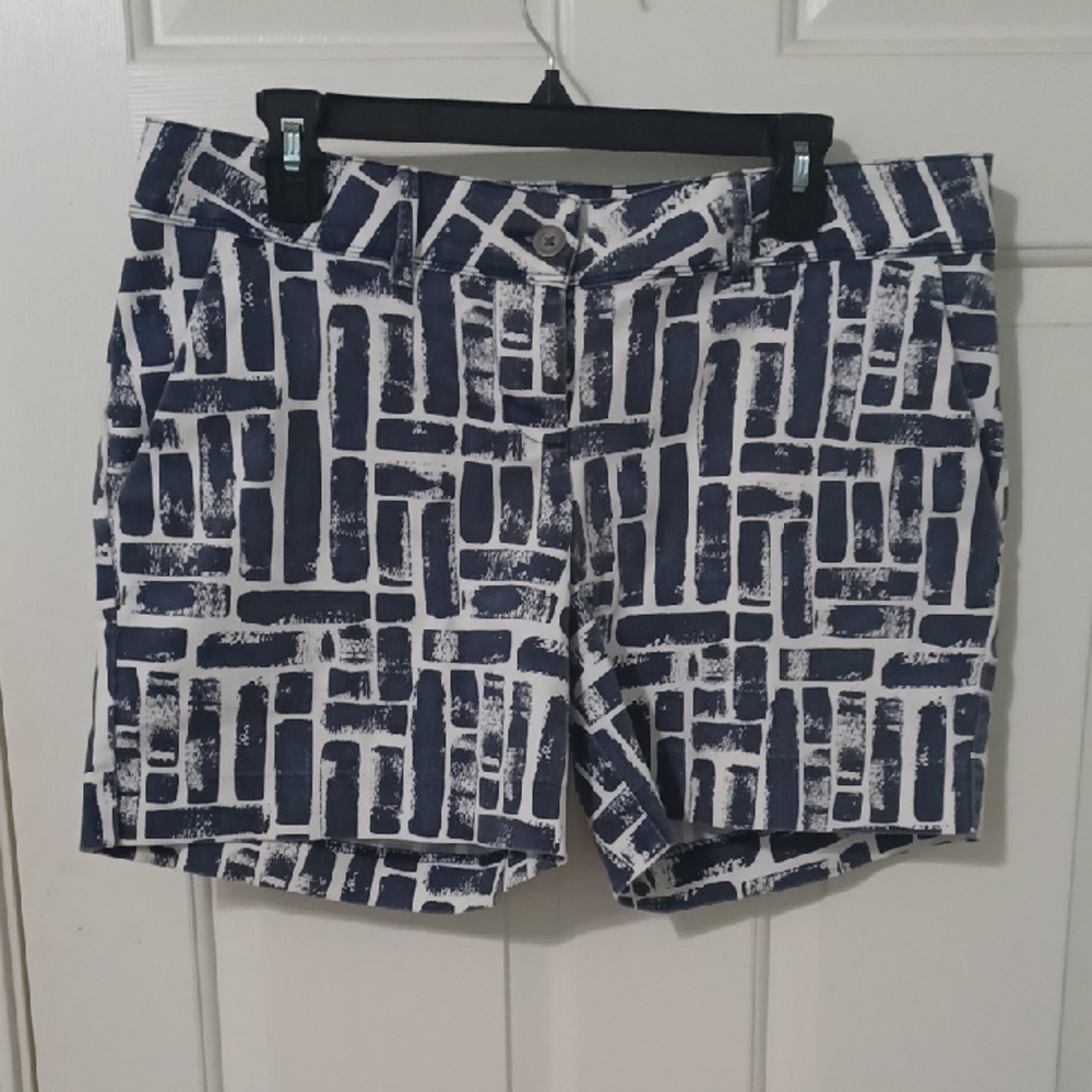The Limited Blue and White Patterned Shorts